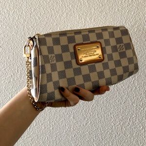 LOUIS VUITTON  Damier Azur Clutch Crossbody Bag
